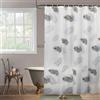 Lkw Ogechi Tenda da Doccia PEVA Impermeabile 300x200 CM, Tenda da Doccia Antimuffa Foglie Nere, Tende da Bagno Bianca ad Asciugatura Rapida, Extra Larga 300 CM, Semitrasparente, con Ganci in Plastica