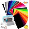Kigniote 40 Fogli Termovinile per Tessuti Cricut Joy, 14 CM x 30,5 CM Iron On Vinyl HTV Heat Transfer Vinyl, Pellicola in PU Plotter per Tessuti, Vinile Termoadesivo per Magliette, Berretti Cappelli
