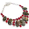 Fatto a mano Collana con pietre preziose granato Labradorite Mozambico gioielli fatti a ma...