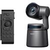 OBSBOT Tail Air NDI Streaming Camera 4K & Telecomando Smart,PTZ con Tracciamento AI, App Intelligente, Controllo Gestuale, Webcam HDMI/USB-C/Senza Fili
