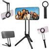 Astraveo Treppiede Magnetico Telefono 3-in-1 Alluminio Mini Selfie Stick Pieghevole,Moschettone di fissaggio rapido per iPhone 17 16 15 14 13 12 Magsafe Supporto Pieghevole Smartphone per Selfie Vlog