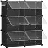 HOOBRO Scarpiera, Scaffale Portascarpe a 6 Scomparti, con Sportello, Scaffale Componibile in Plastica, Scomparto di 40 x 30 x 30 cm, per Corridoio, Portico, Dormitorio, Nero EBK26SC01G1
