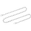 QUARKZMAN Tracolla Catena per Borsa, 100cm Tracolla Piatta in Pelle con Catena in Ferro per Borse con Fibbie per Tracolla di Ricambio Donna (Tracolla Bianco + Catena Argento)