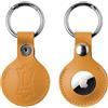 Levy's Leathers - Portachiavi AirTag in vera pelle, compatibile con tutti gli Air Tags, con chiusura sicura a bottone, marrone chiaro (A66AIR-TAN)