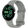 MELEJIA Cinturino Silicone Compatibile con Google Pixel Watch 3 45mm/Pixel Watch 4 45mm, Ricambio Cinturino, Regolabile Sportiva Cinturini-Grigio