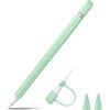 FINTIE Custodia Compatibile con Apple Pencil 1st Generazione, Protettivo Tappo Holder in Silicone Custodia Accessori con 2 Pennino Covers e Cavo Adattatore Tether, Verde Chiaro