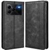 MOJIA Cover per Doogee Note 56 / Note 56 Plus/Note 56 Pro, PU Custodia Antiurto Resistente ai Graffi, Custodia Flip Portafoglio per Telefono con Supporto e Slot per Schede. Nero