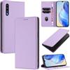 DENDICO Cover per Samsung Galaxy A70, Custodia in PU Pelle Portafoglio con Blocco RFID, Chiusura Magnetica Cover per Samsung A70, Viola
