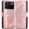 MOJIA Cover in Pelle per Doogee Note 56 / Note 56 Plus/Note 56 Pro, Custodia Premium a Portafoglio con Interno Case in TPU e Porta Carte [Cinturino da Polso in Regalo]. Oro rosa