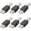 Greluma 6 Pz Convertitore da USB A femmina a connettore di rete RJ45 maschio, presa USB 2.0 a jack Ethernet