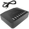 sccvee Caricatore da 40W Con 8 Porte USB, Hub Con Rilevamento Intelligente, Stazione di Ricarica Multiporta per Smartphone, Tablet e Altri Dispositivi (Nero)