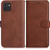 DENDICO Cover per Galaxy A03, Premium Portafoglio PU Custodia in PU Pelle, Flip Libro TPU Bumper Caso per Samsung Galaxy A03, Marrone
