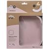 Interbaby Piatto piano in silicone rosa con ventosa per bambini