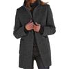 xxxiticat Cappotto da donna in misto lana monopetto caldo colletto alto lungo giacche blazer trench con tasche S-3XL, verde, XL