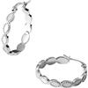 Purelei® Orecchini a cerchio in cocco, eleganti con dettagli ovali opachi e sfere di metallo, acciaio inossidabile in oro, argento o oro rosa, diametro 24 mm