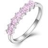 starchenie Anello Donna Argento 925 Anelli Eternity con 7 Pietra Portafortuna Zirconia Cubica