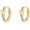 SLUYNZ Orecchini a cerchio in argento Sterling 925 blu CZ a forma di farfalla, per donne e ragazze, Mittel, Argento sterling, Zirconia cubica