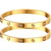 WATEFOER Bracciale Donna in Acciaio Inossidabile Zirconi Stile Semplice oro 18k placcato Gioielli con cristallo Regali per la festa della mamma San Valentino Coppie di nozze