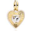 MSPOVOF Cuore dorato a doppio strato Charm 925 Sterling Silver 5A Zirconia per Bracciale Collane Gioielli Regalo per Donne Signore
