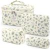 beifon Set di 3 beauty case da donna con motivo floreale, borsa per il trucco, portatile, grande, per donne e ragazze, Set da 4 pezzi, multicolore 1, moderno