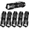 Pocketman 6 Pack 7W 300LM SK-68 3 modalità Mini Q5 LED Torcia flashlight Lampada Foucus Zoomable (nero)