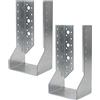 AERZETIX - C58665 - Set di 2 staffe per travi con ali interne 100x200x75x2mm - scarpa del travetto con 52 fori - in acciaio zincato Z275
