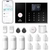 PGST Allarme Casa Senza Fili, 4G GSM WIFI Allarme Casa Wireless, 1 Antifurto Casa con Sirena, 6 Sensori Porta e Finestra, 2 Telecomandi, Compatibile con Alexa e Google Assistant