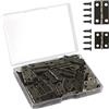 VIPMOON 70 Mini Cerniere Bronzo, Cerniere Legno Piccole Acciaio Inox Cerniera per Armadio, Cassapanca in Legno, Bricolage, Finestra (24x15 mm + 18x15 mm)