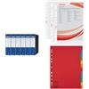 Esselte Set Esselte OXFORD G85 6x Registratore con Custodia, f.to Protocollo (23x33cm), Dorso 8 cm, Blu, 6 pezzi, 390785050 + 100 Buste A4 antiriflesso, 395613000 + 10 Confezioni Divisori con 12 Tasti 100202
