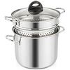 Barazzoni Spaghettiere con Cestello, ø18cm, capacità 3,1Lt, Acciaio inox 18/10. Adatta anche per Induzione, Made in Italy.