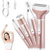 Lunaanda 4 In 1 Rasoio Elettrico Donna,Rasoio Intimo Donna Display a LED,Depilazione Intima donna Dock di Ricarica USB,Donnas wet & dry,Rasoio Viso Donnas per Ascelle/sopracciglio
