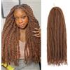 Enbeautiful Marley Twist Hair 24 Inch 8 confezioni Marley Twists Braiding Hair Long Cuban Twist Hair Pre Fluffed Afro Kinky Curly Twists Uncinetto Hair Synthetic Marley Braids Extensions,30#