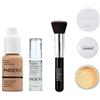 Phoera® Fondotinta a copertura completa, Primer, cipria e pennello per trucco Miskeen, correttore morbido opaco per controllo dell'olio da 30 ml, crema impeccabile a lunga durata (set da 105 sabbie)