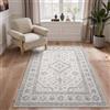 GENIMO - Tappeto Vintage 120x270cm - Antiscivolo, Lavabile in Lavatrice, Morbido e Resistente - Per Soggiorno, Sala da Pranzo, Ufficio -grigio argento blu