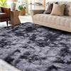 XSIVOD Tappeto Salotto 120x160 Tappeto Camera da Letto Moderno e Morbido per Soggiorno a Pelo Alte Lavabile Fluffy Uni Effetto Pelliccia Senza Tempo Elegante Antiscivolo Facile da Pulire, Grigio scuro