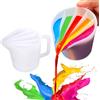 Kunyeah Tazza divisa con manico, 500 ml, in silicone, per versare vernice, fluidi artistici, bicchieri per pittura acrilica, fai da te, accessori per disegni artistici in resina epossidica (5 camere)