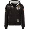Geographical Norway, felpa con cappuccio da uomo, giacca modello Faero Black Medium