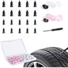SPDYCESS 20 Pezzi Chiodo in Gomma per Riparazione Pneumatici, Kit Riparazione Pneumatici Sottovuoto Chiodi con Cacciavite per Auto Moto Camion Bici (10 S+10 L)