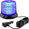 EYPINS 72 LED 72 W Luce Stroboscopica di Emergenza con Base Magnetica,E57/IP65,Cavo da 5m,Luce Lampeggiante Blu,Coperchio Blu,per Auto Trattore,Camion,12 V/24 V DC