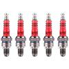 Qiilu 5Pcs Racing Spark Plug con 3 elettrodi per Scooter GY6 50CC 125CC 150CC