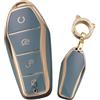TECART Smart telecomandi chiave custodia per chiavi adatta per BYD Atto 3 Han Tang Song Pro-DM-i Yuan Qin Seal Dolphin portachiavi cover TPU portachiavi auto 4 tasti grigio