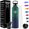 Mulbijeo Borraccia Termica 1 Litro, Senza BPA, Borraccia Termica, Sottovuoto a Doppia Parete, Bottiglia Termica, 18/8 Acciaio Inox, Borracce Termiche, con Cannuccia, Termos per Palestra, Sport, Bici