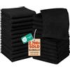 Utopia Towels - Set di 24 Asciugamani - 30x30 cm, Cotone, Nero | 100% Cotone Filato Ad Anelli, Asciugamano Di Flanella Di, Altamente Assorbente e Morbido, Lavabile in lavatrice