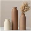 VIVIDFLOW Set di 3 piccoli vasi in ceramica da 26,6 cm, per decorazioni per la casa e centrotavola, stile rustico rustico, mini vasi da fiori decorativi (colore terra L)