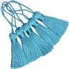 Makhry - 20 nappine da 4,3 pollici, fatte a mano, in morbida simil seta, con cordino da 5 cm e piccolo nodo cinese, ideali per orecchini, souvenir, segnalibri, accessori per fai-da-te, colore: blu