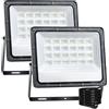 CREATESTAR Faretto Led da Esterno 50W 2 Pezzi, 5000LM Faretti Led Esterni 6500K luce bianca fredda, IP66 Impermeabile Faro Led Esterno per magazzino, garage, giardino, parcheggio, campo sportivo
