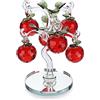 BTSKY Statuetta a forma di melo in vetro di cristallo, ornamento artificiale rosso per decorazione da tavolo, Feng Shui, decorazione in cristallo