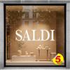 Gigio Store Kit 5 Adesivi SALDI per Vetrine Negozi - Scritte Prespaziate Senza Sfondo in Vinile Rimovibile - Vetrofanie Saldi Estivi/Invernali, Allestimento Vetrine (60x15 cm - Bianco)