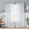 AOOSA 2 Pannelli Tende in Voile con Occhielli,Tende Finestre Voile Semi Trasparenti per Soggiorno, Camera da Letto e Portafinestra(142x228cm)