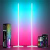 MIWATT 2 lampade da terra a LED RGBIC da 140 cm, dimmerabili con app, altezza fai da te, rimovibili, 16 milioni di colori, 300 modalità di scena, musica sync, timer, elegante lampada angolare per